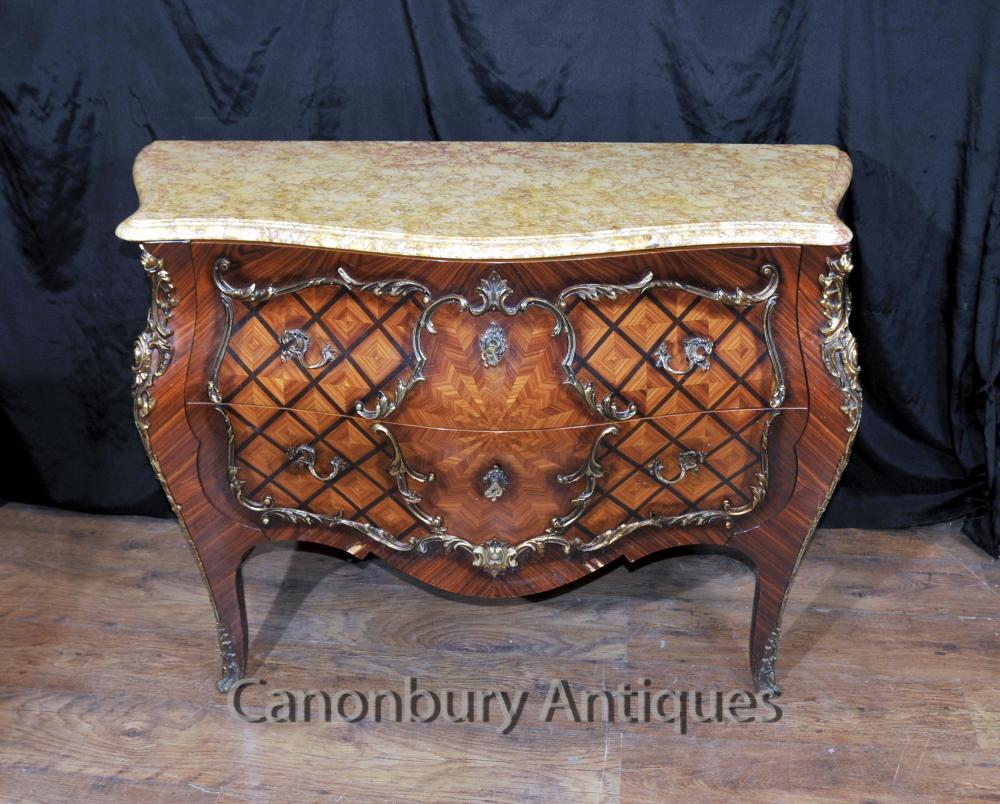 Antique Empire français Bombe Commode Commode tiroirs Circa 1880