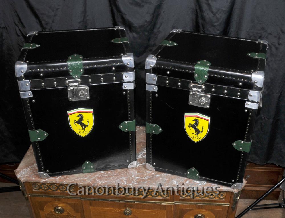 Les valises paire en cuir italien Ferrari voitures Boîtes malle tableau