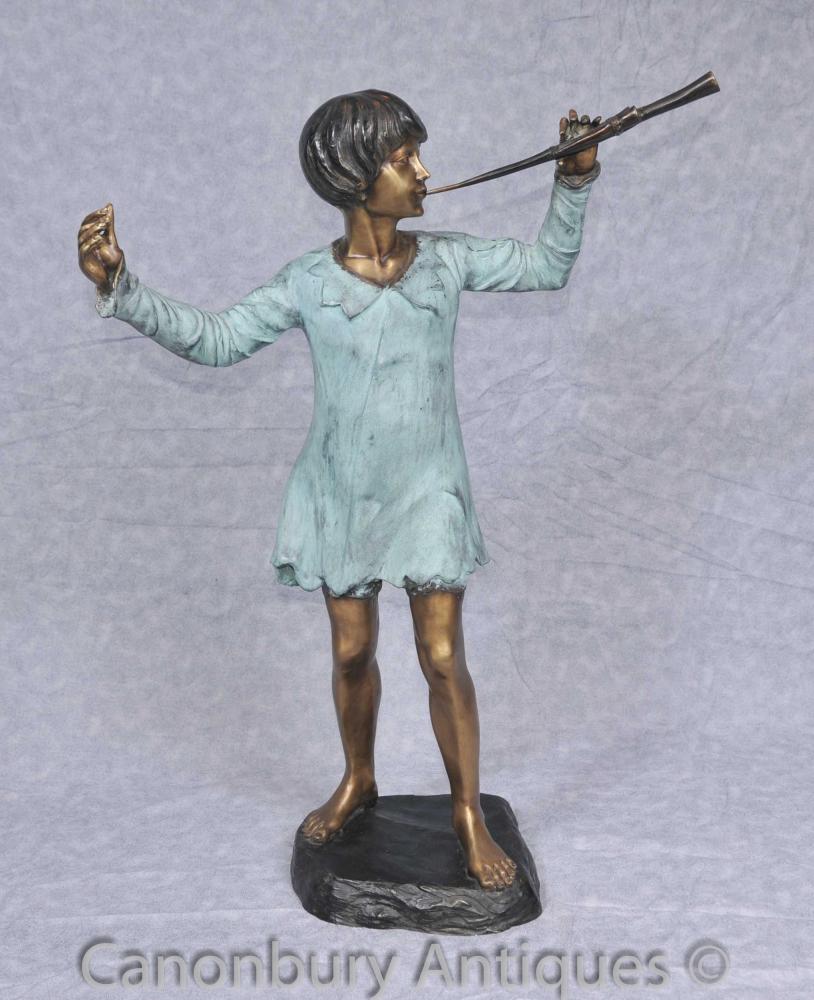 Bronze Statue Peter Pan Figurine JM Barrie Holland Park