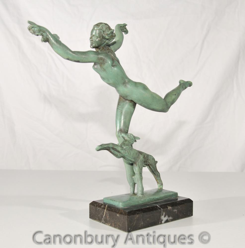 Art Antique Deco Bronze Grâce Dancer Signé Max Leverrier