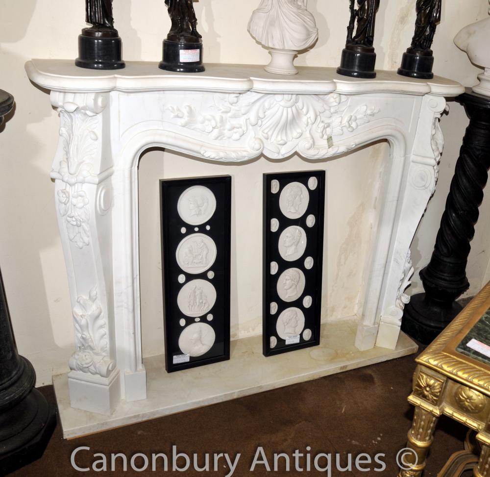 Français Regency Marbre Cheminée Mantel Pierre