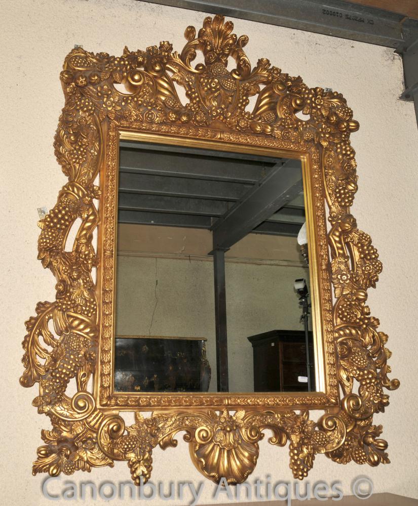 Grand Louis XVI Pier Miroir cadre doré en verre Miroirs