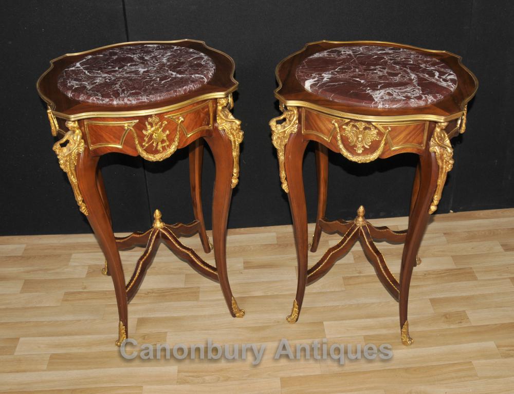 Tables basses Paire Louis XVI Ormolu Maiden Leg Mounts