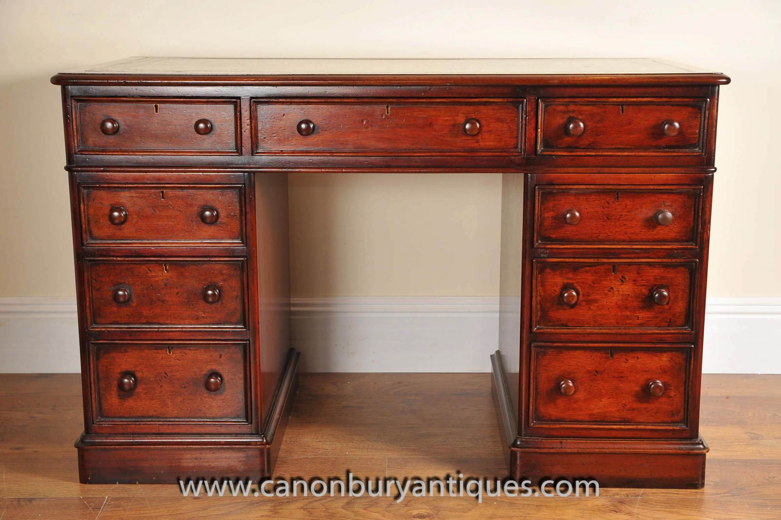 Antique Pedestal Desk George II Knee Hole www_canonburyantiques_com (1)-2-2