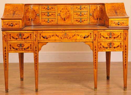 Carlton House Desk in Satinwood Inlay