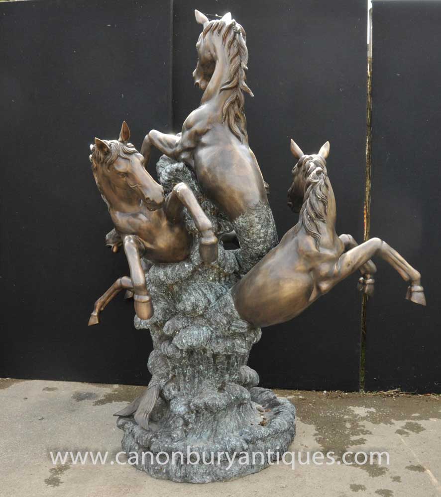 English Bronze Leaping Horse Fountain Garden Water Feature-1411187699-product-85