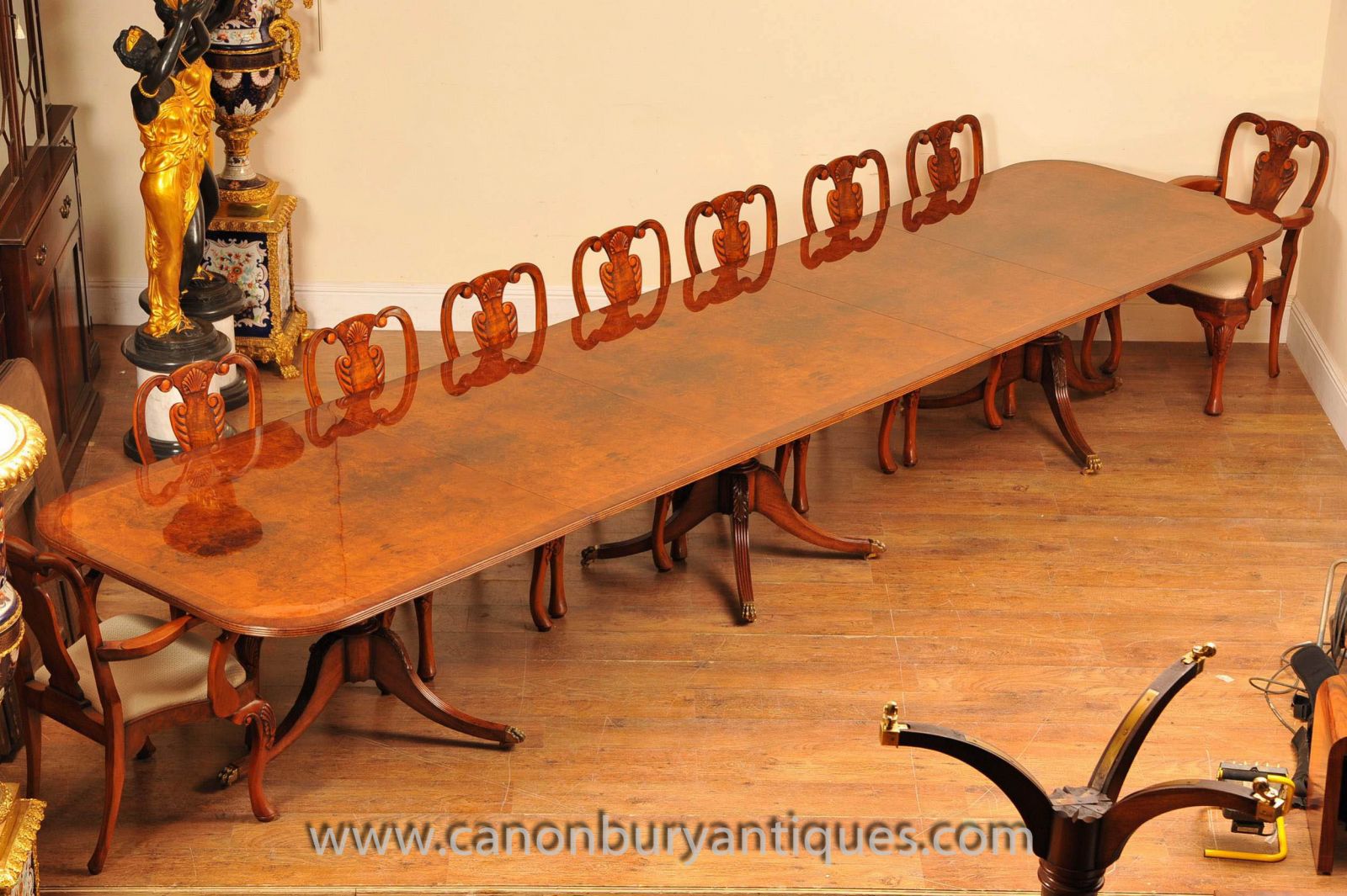 Large Regency Pedestal Table and Set of Chairs www_canonburyantiques_com (1)-2