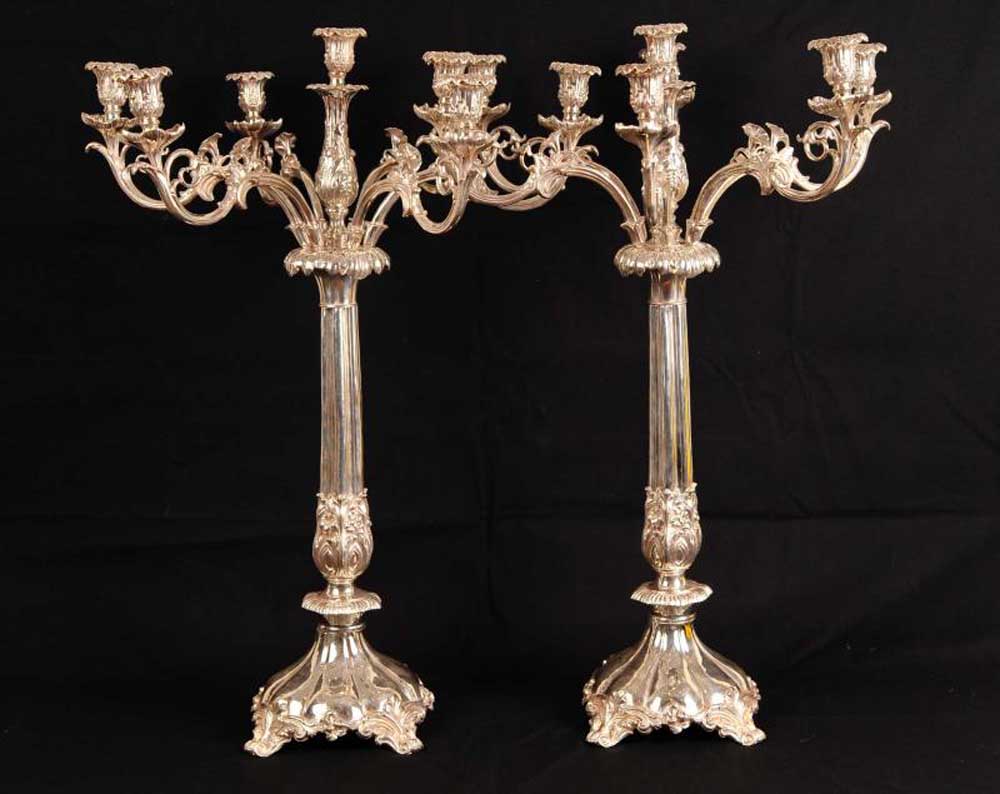 Pair Silver Plate Matthew Boulton Candelabras