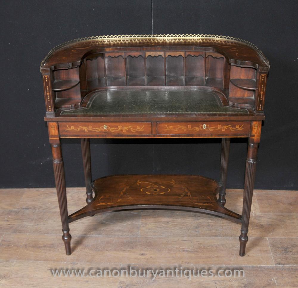 Regency Carlton House Desk Mahogany Marquetry(1)