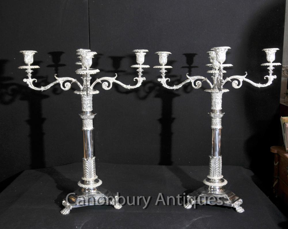 Victorian Silver Plate Candelabras Sheffield