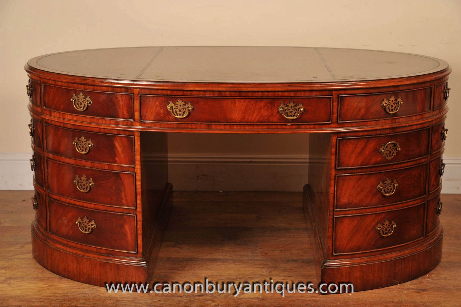 Walnut Oval Victorian Partners Desk www_canonburyantiques_com (10)-2-2