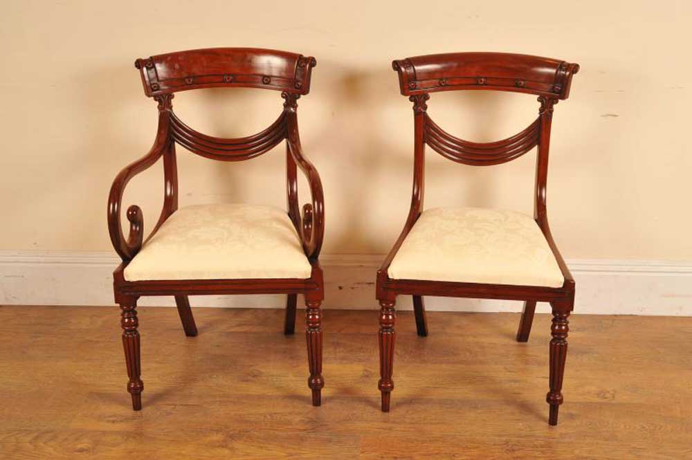 regency swag back chairs