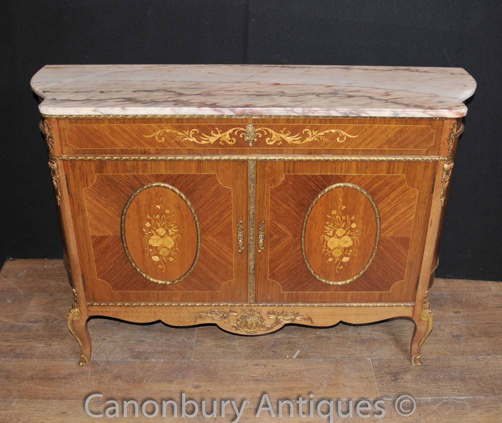 Antique Empire français Cabinet Bahut Bahut Marqueterie Inlay Furniture
