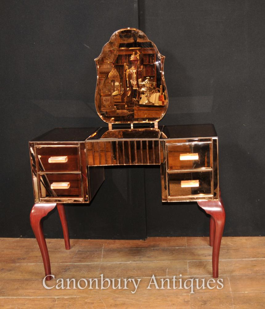 Art Antique Deco Mirrored Dressing Table Bureau Table