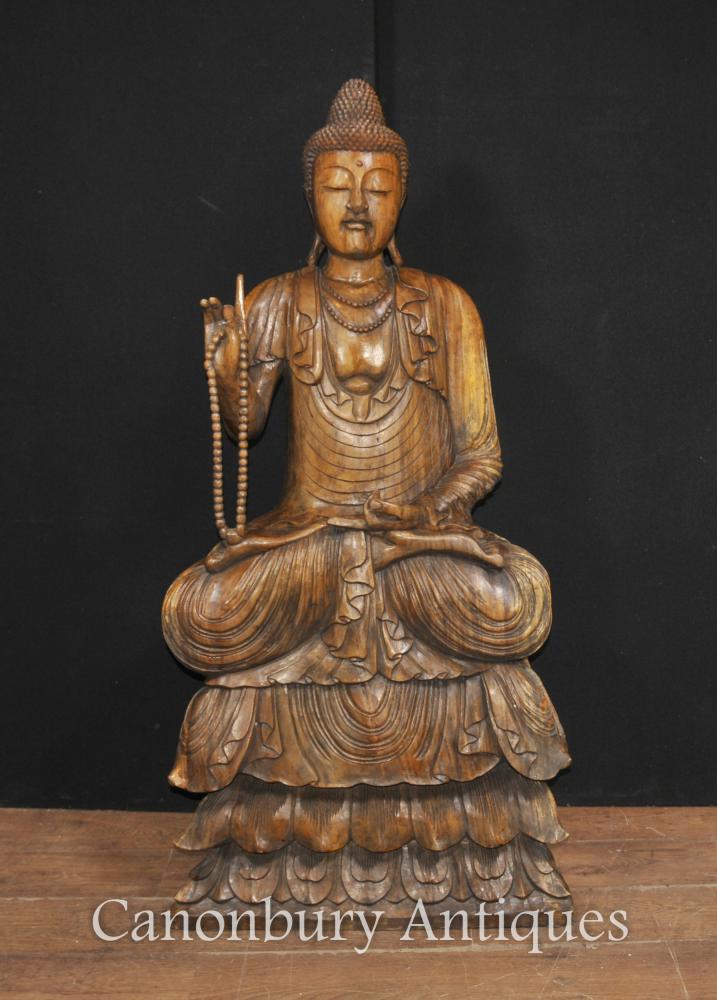 Grand Sculpté à la main Sculpture tibétaine Statue de Bouddha Bouddhisme Tibet bouddhiste