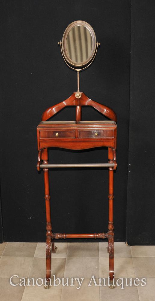 Antique Regency Valet Butler stand Mirror Shirt Presse