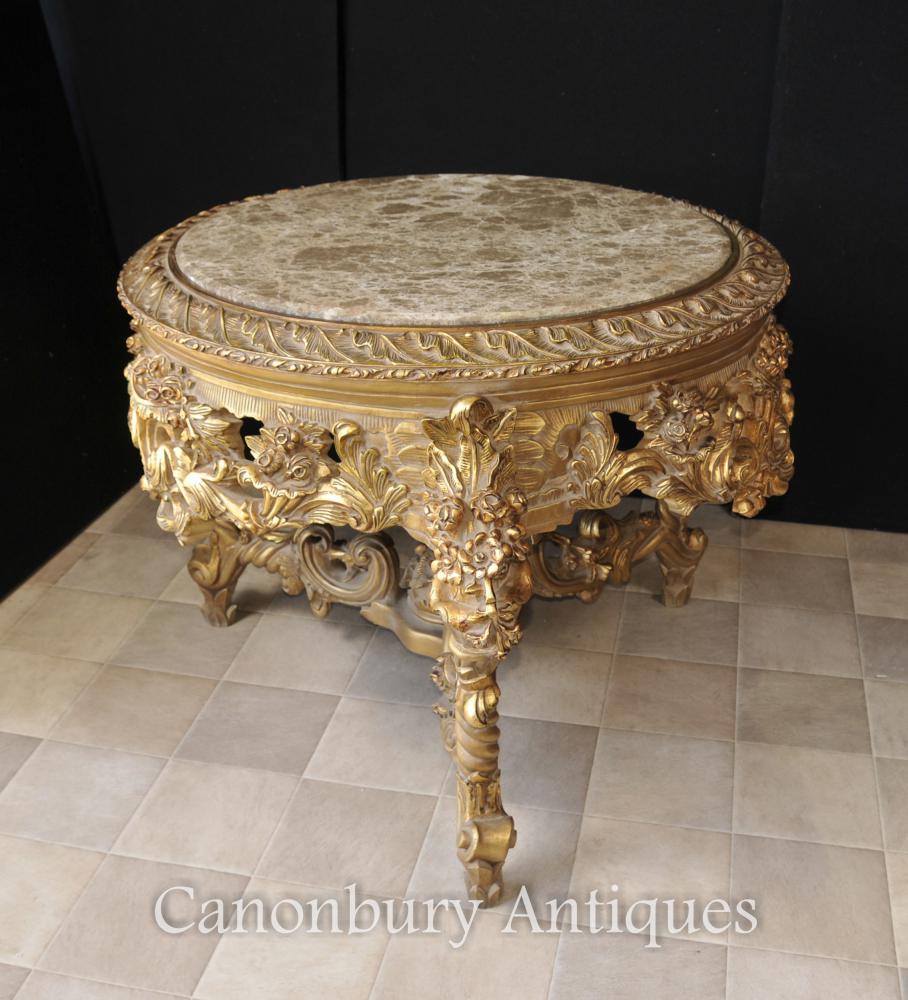 Français Louis XVI Gilt Centre Table Marbre Surmonté Tables