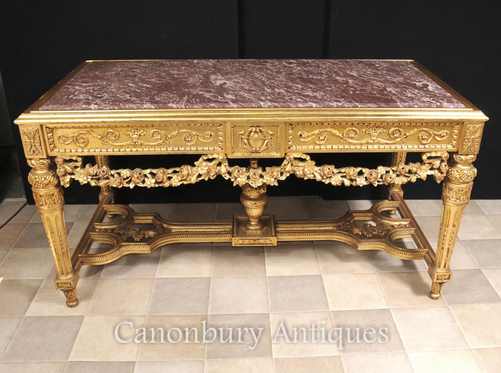 Français Louis XVI Gilt Sculpté Table console Mobilier