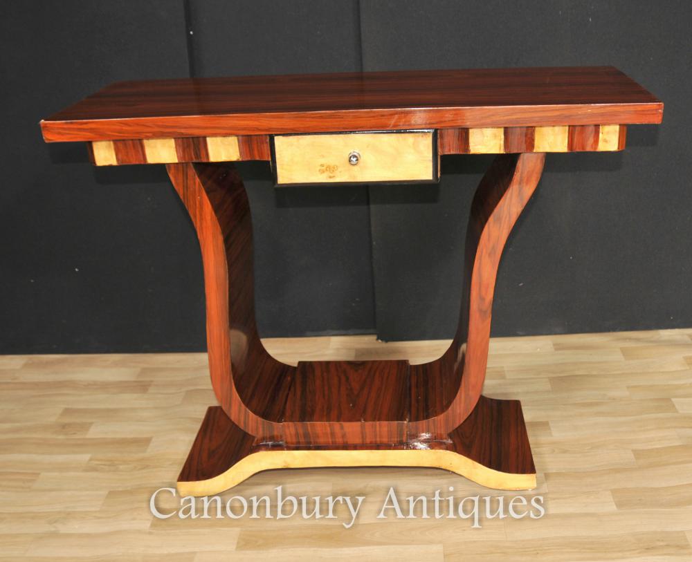 Tables console Table Art Deco Hôtel Walnut Meubles Intérieurs