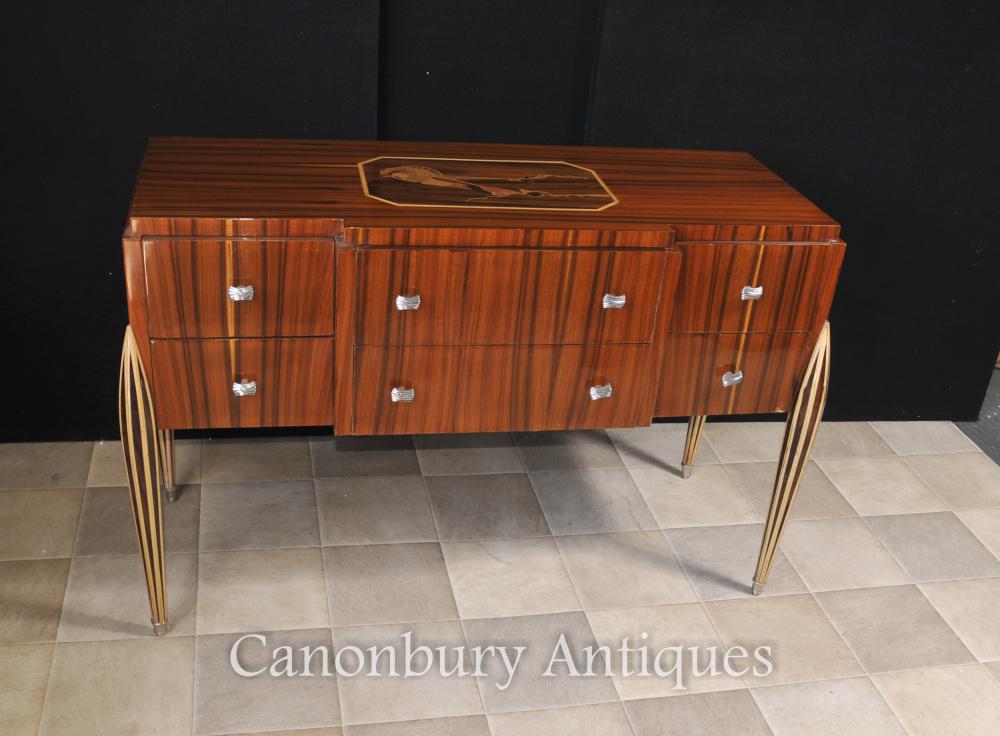 Art déco Commode Cabinet serveur Inlay