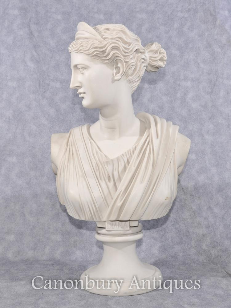 Classique italienne Pierre Buste Diana Sculpture Hunter Statue