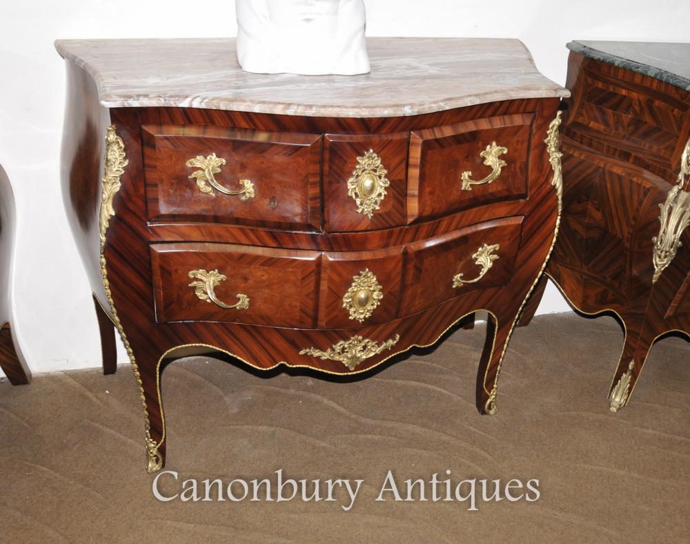 Français Louis XV Commode Bombe Chest Tiroirs