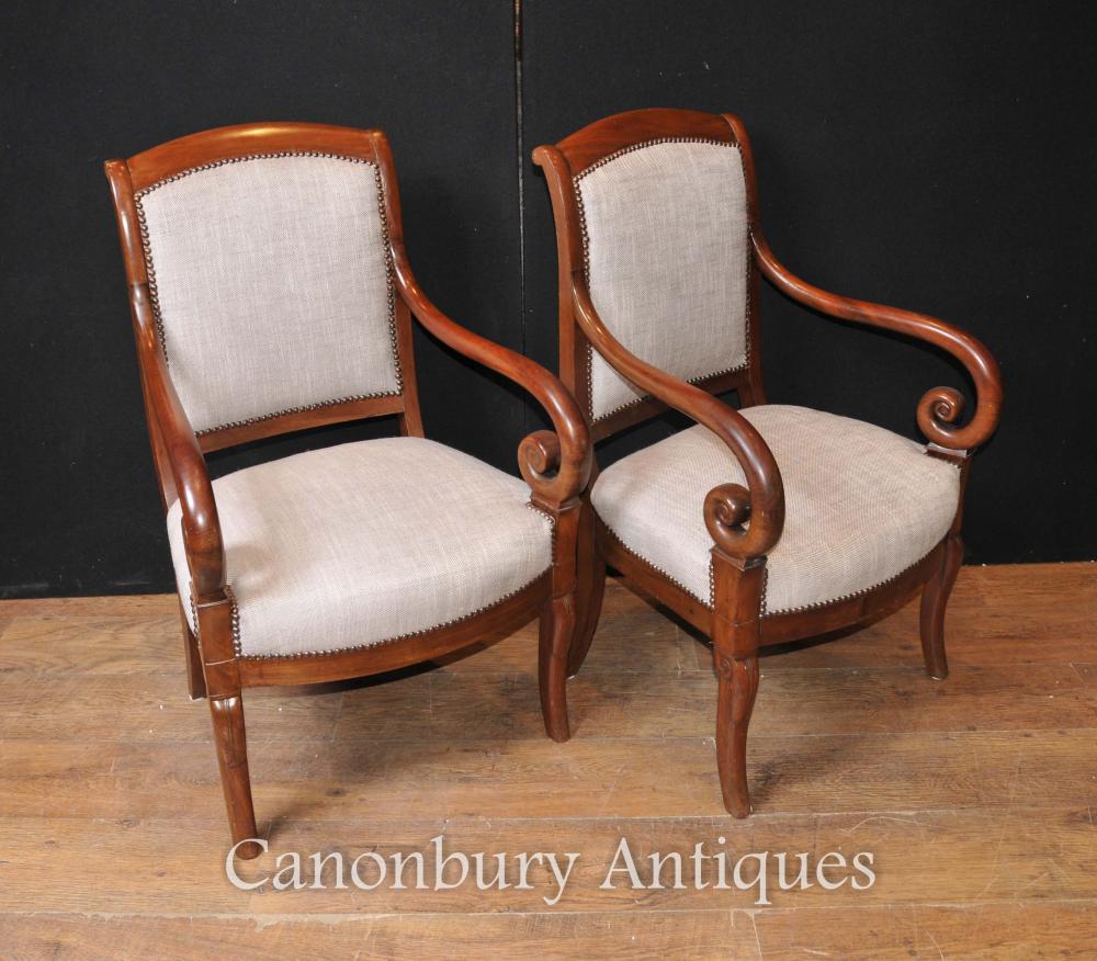 Paire anciennes françaises Regency Fauteuils Fauteuils Circa 1900