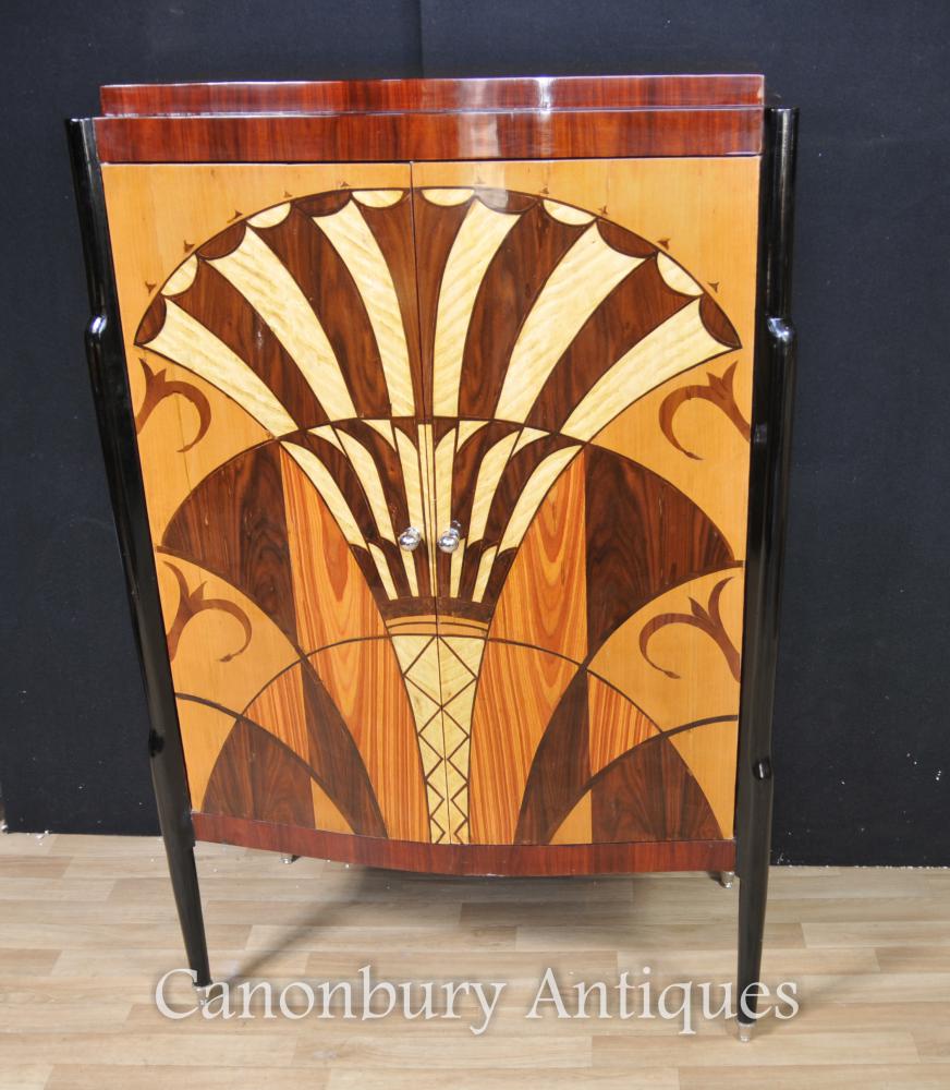 Art Deco Cabinet Commode Marqueterie Inlay Furniture