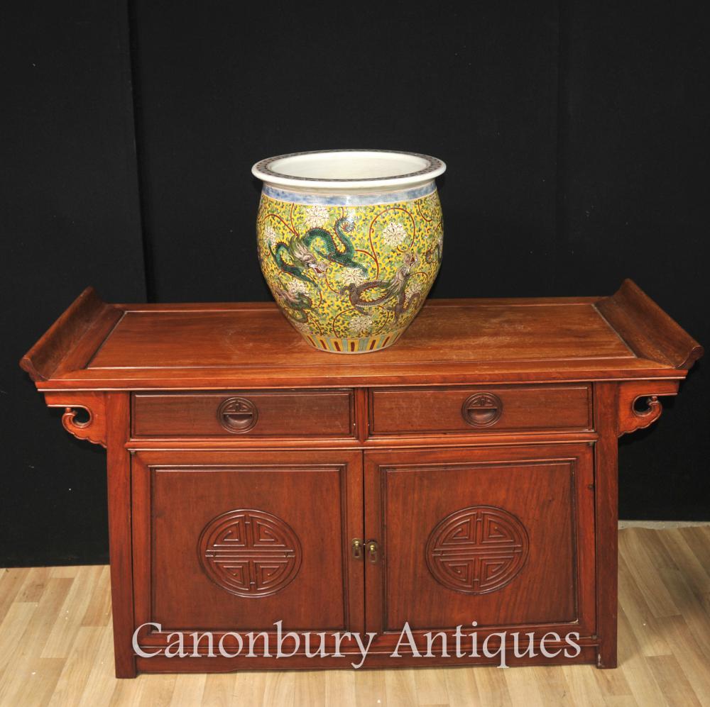 Chinoise Ming en porcelaine de dragon Planteur Bowl Urne Céramique