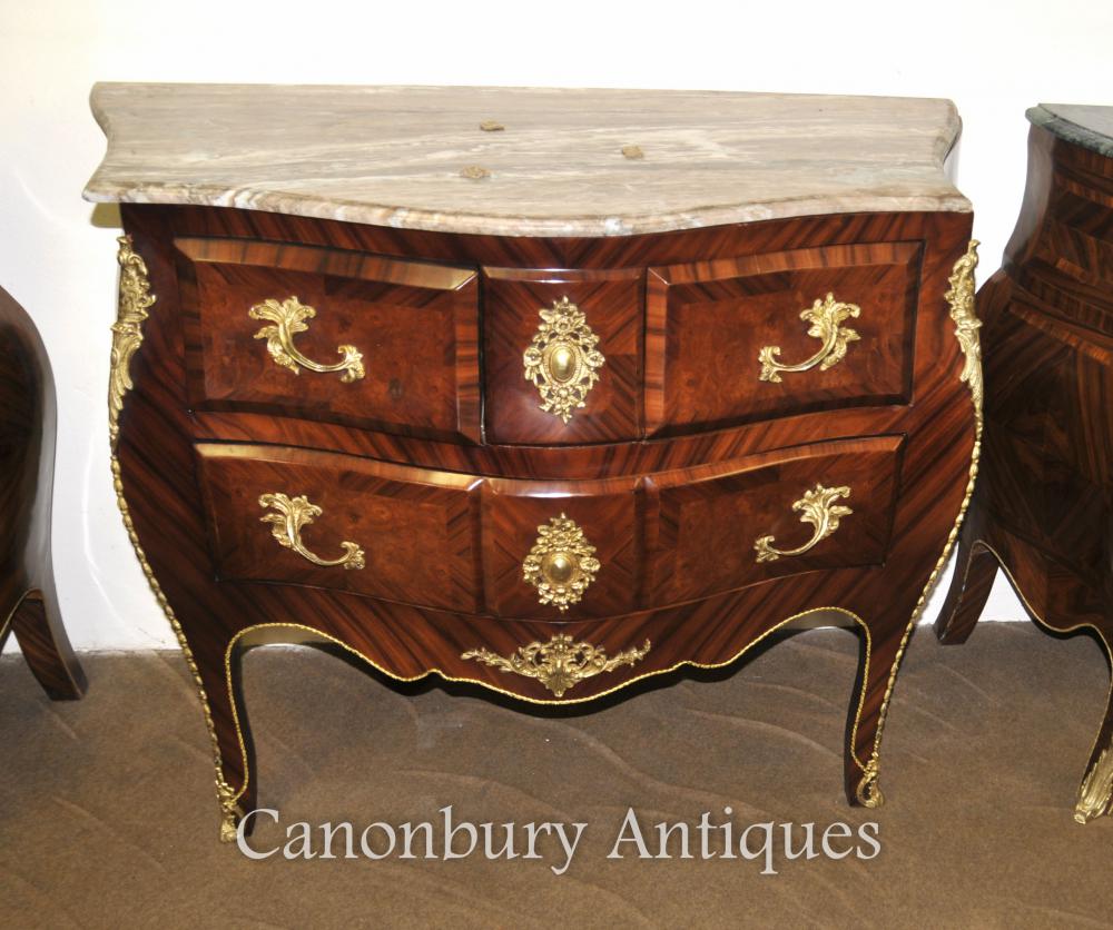 Français Empire Bombe Commode Commode Marble Top