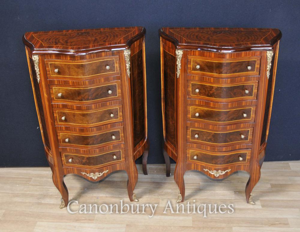 Paire Empire français Commodes Chest Tiroirs Tall Boys