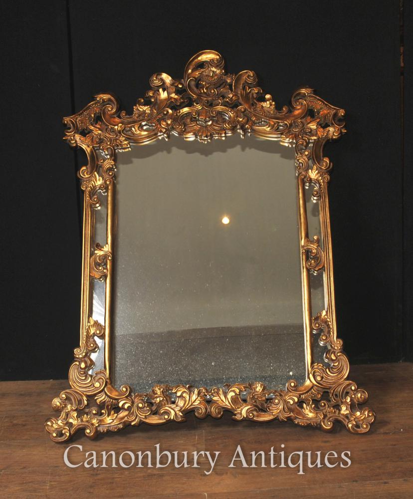 Anglais Gilt Chippendale Miroir Miroir Rococo Frame Verre