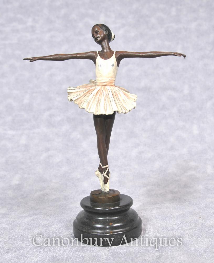 Bronze ballarí de ballet Estàtua Estatueta Signat Francès