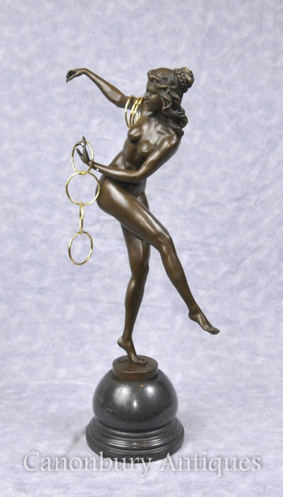 Figurine de danseur d'art déco par Colinet Statue