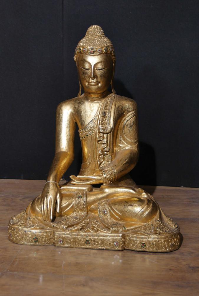 Ancienne statue du Bouddha Népalaise Bouddhisme Méditation Pose Dhyanasana