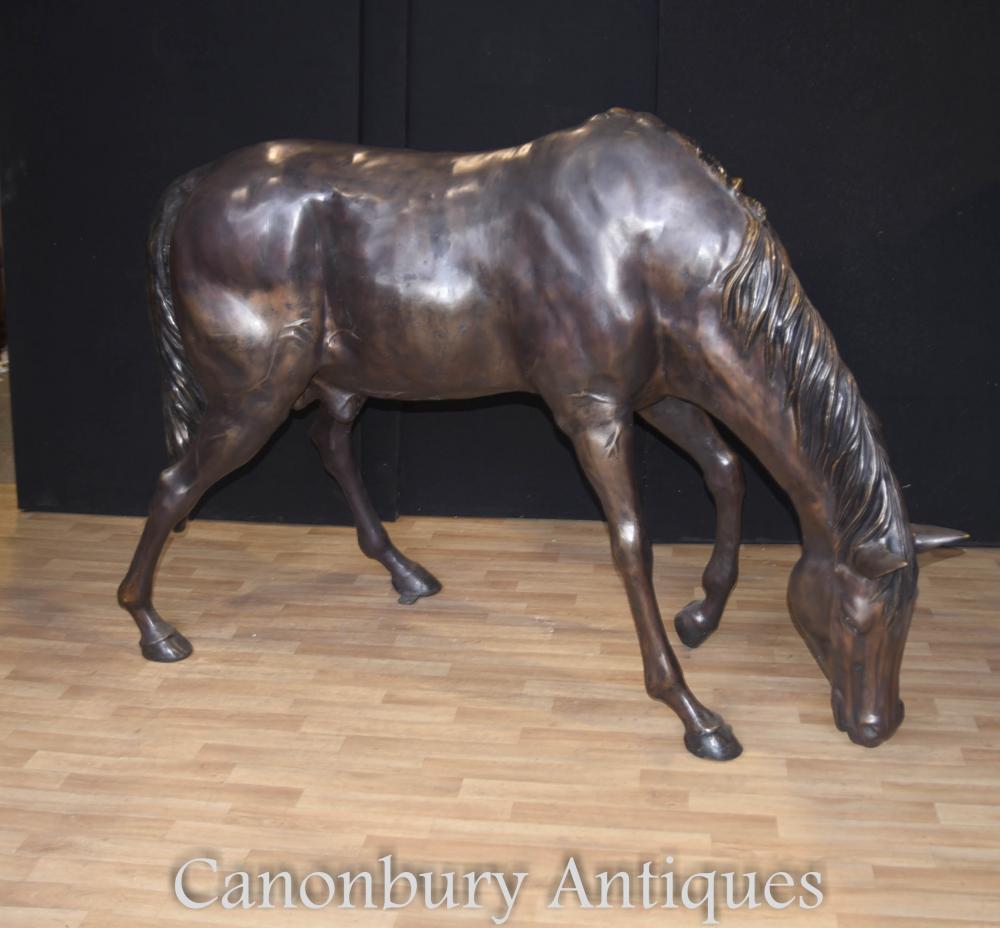 Cheval de Bronze grandeur nature anglais Statue étalon animaux chevaux