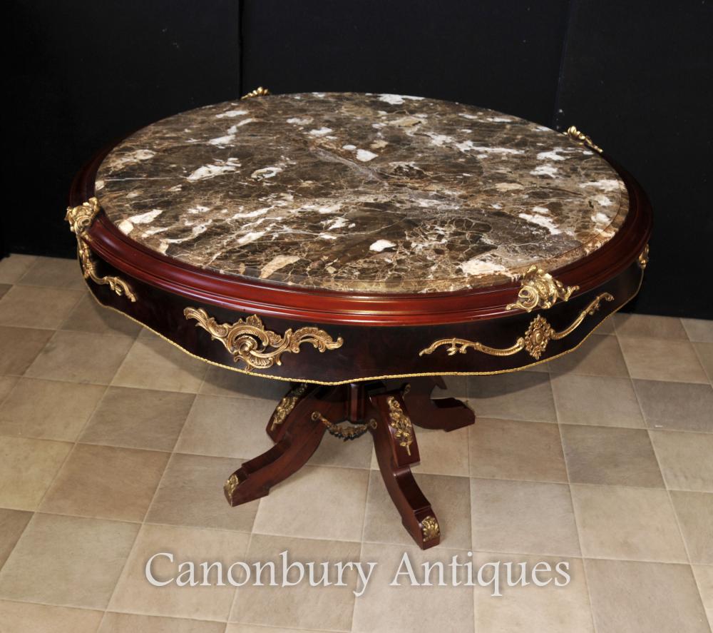 Français Louis XVI Centre Centre de table Marbre Topped