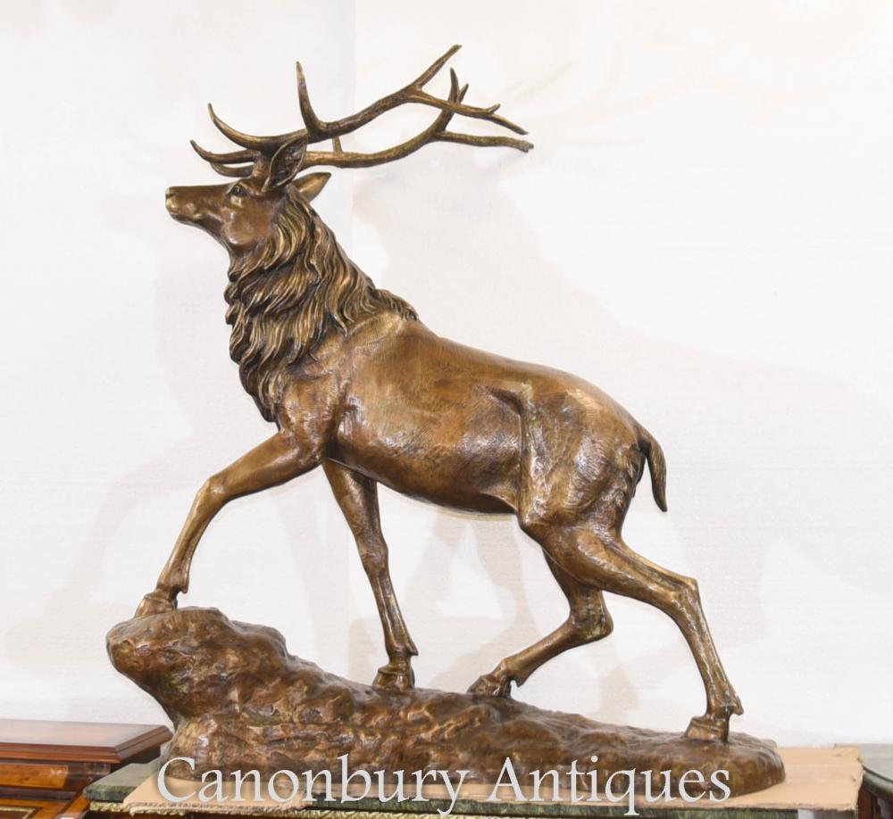 Grand Bronze écossais Hightlands cerf chevreuil Sculpture cerfs