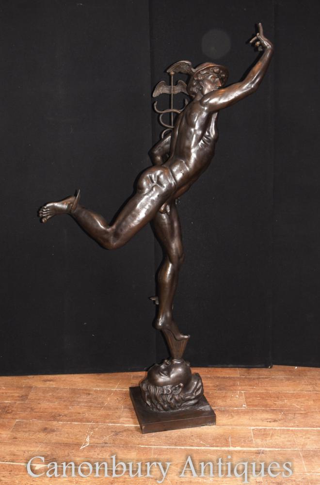 XL Bronze italien Statue en mercure Fonte Hermes par Giambologna