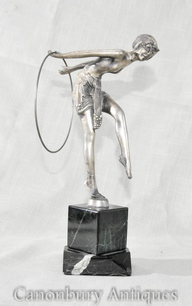 Art Deco Figurine de danseur en étain de Ferdinand Preiss
