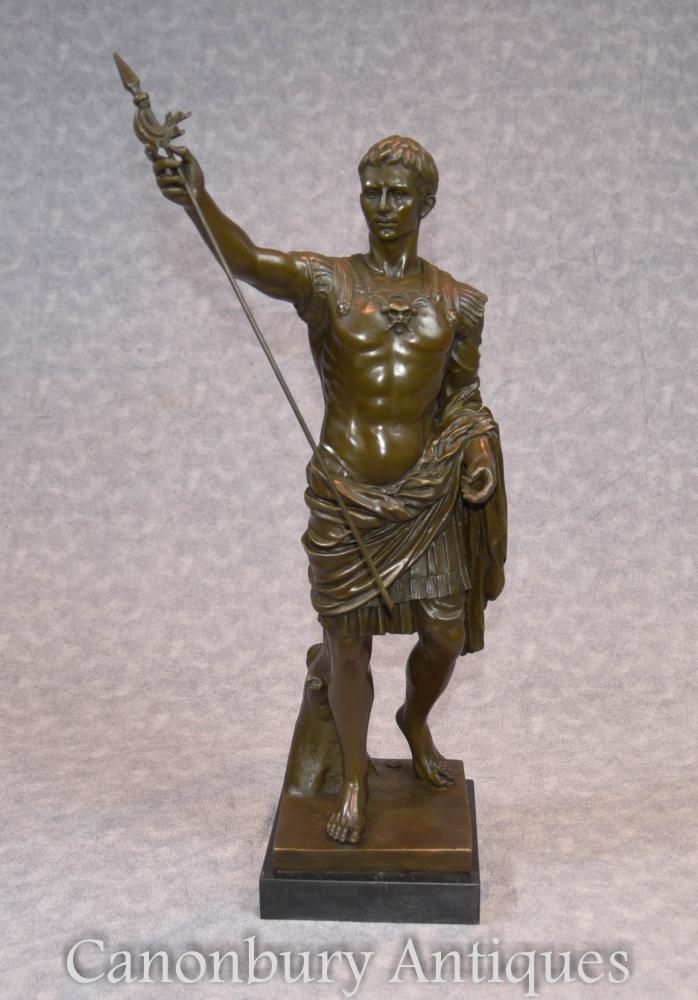 Statue en bronze italienne L'empereur romain Jules César
