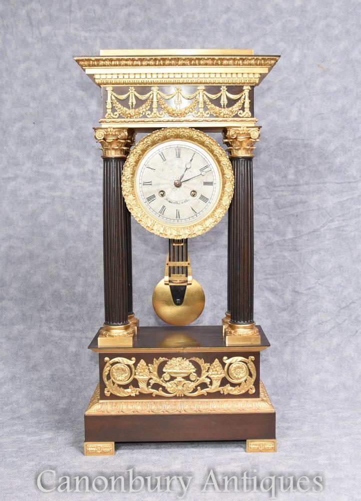 Antique French Empire Mantle Clock Ormolu par Honore Pons 1810