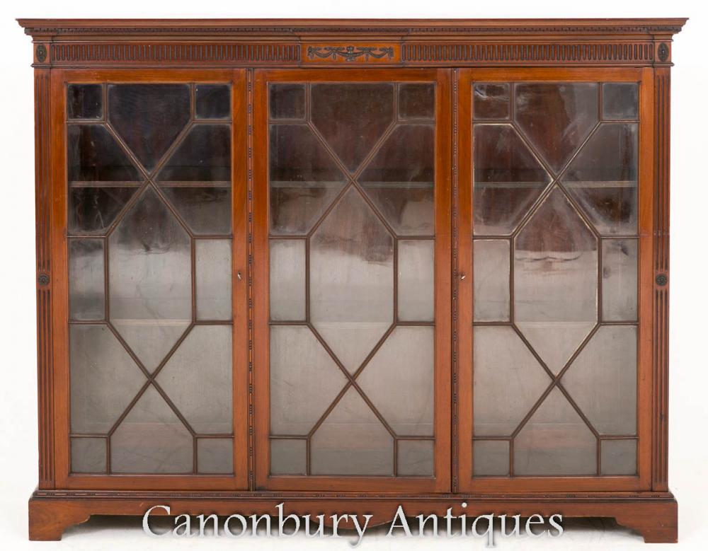 Cabinet d'affichage en verre antiquaire Antique Mahogany 1890