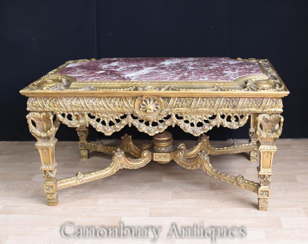 Louis XVI doré sculpté Français Table Console