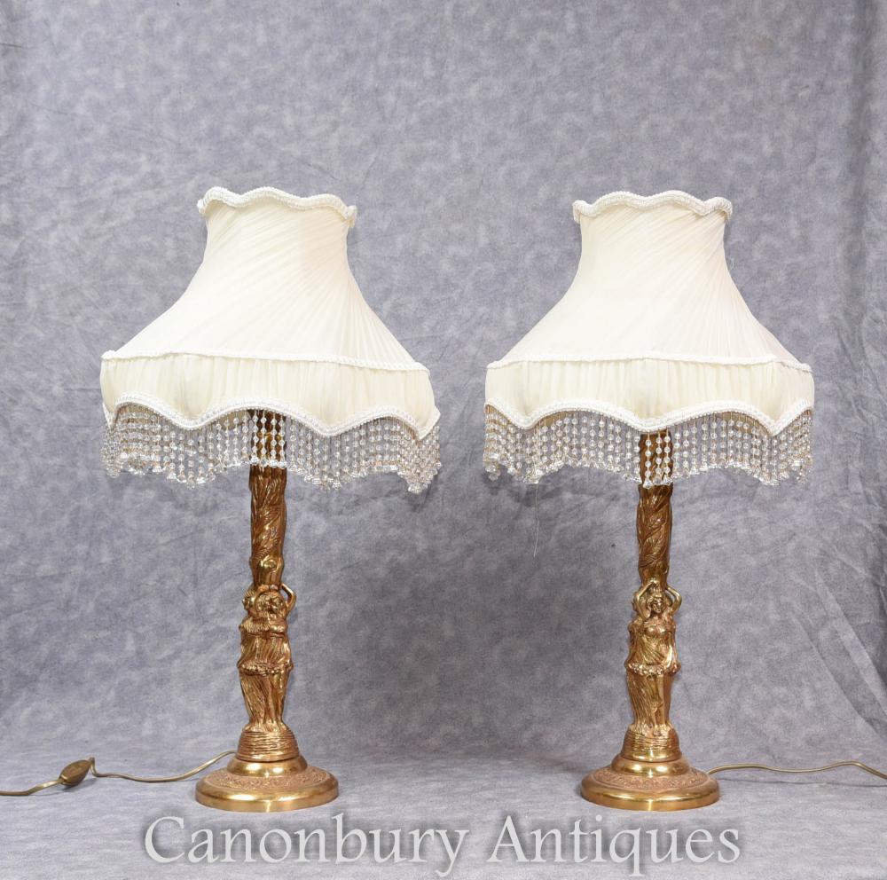 Paire de Lampes de Table Empire Gilt Empire