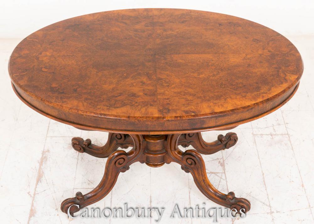 Table de rangement antique de panier de noyer victorienne antique