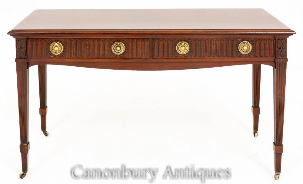 Table victorienne antique de console latérale en acajou 1880