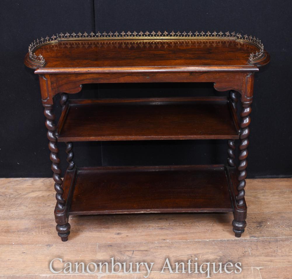 Antiquité Regency - Table en palissandre avec pieds en orge torsadée
