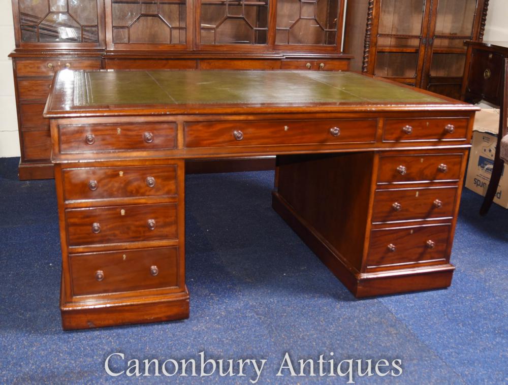 Bureau de partenaires William IV Mahogany Antique