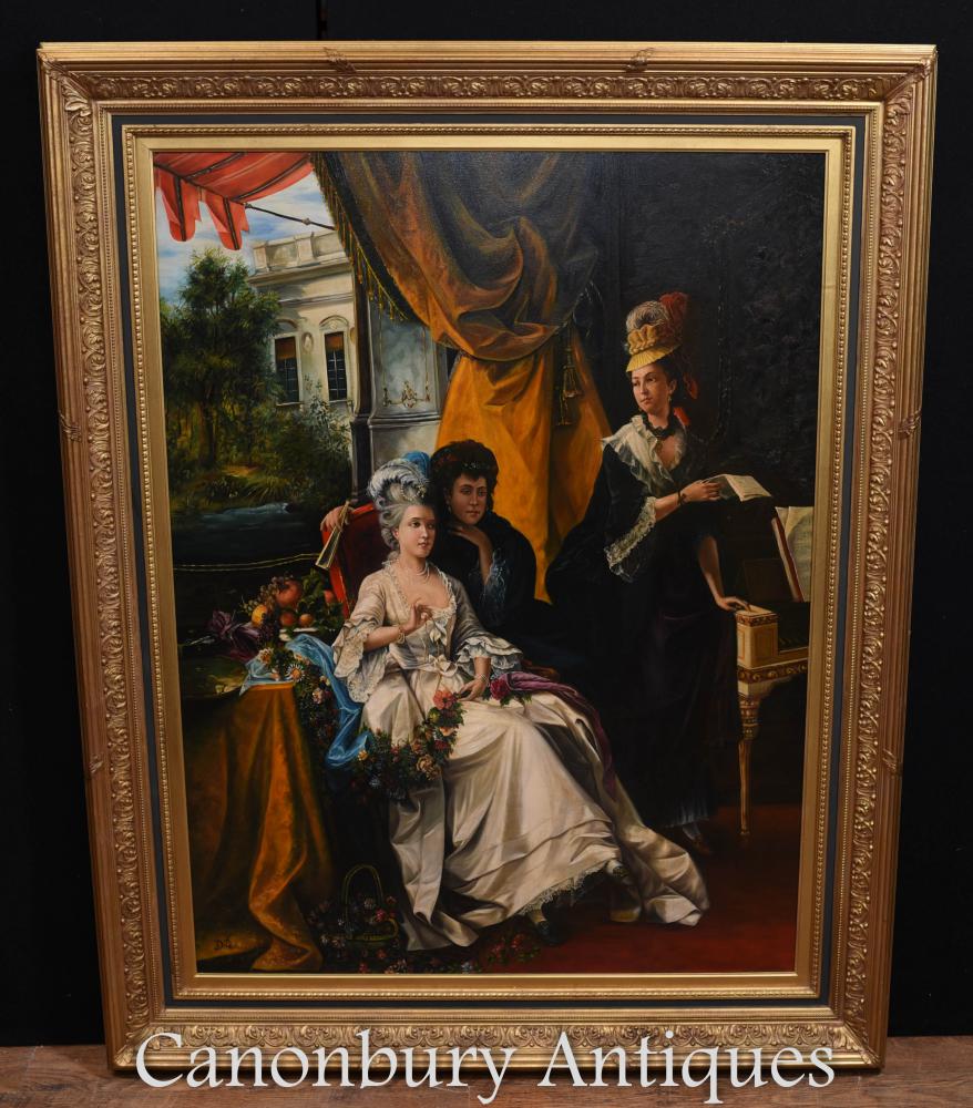 Grand portrait parisien à l'huile de gentry français Louis XVI